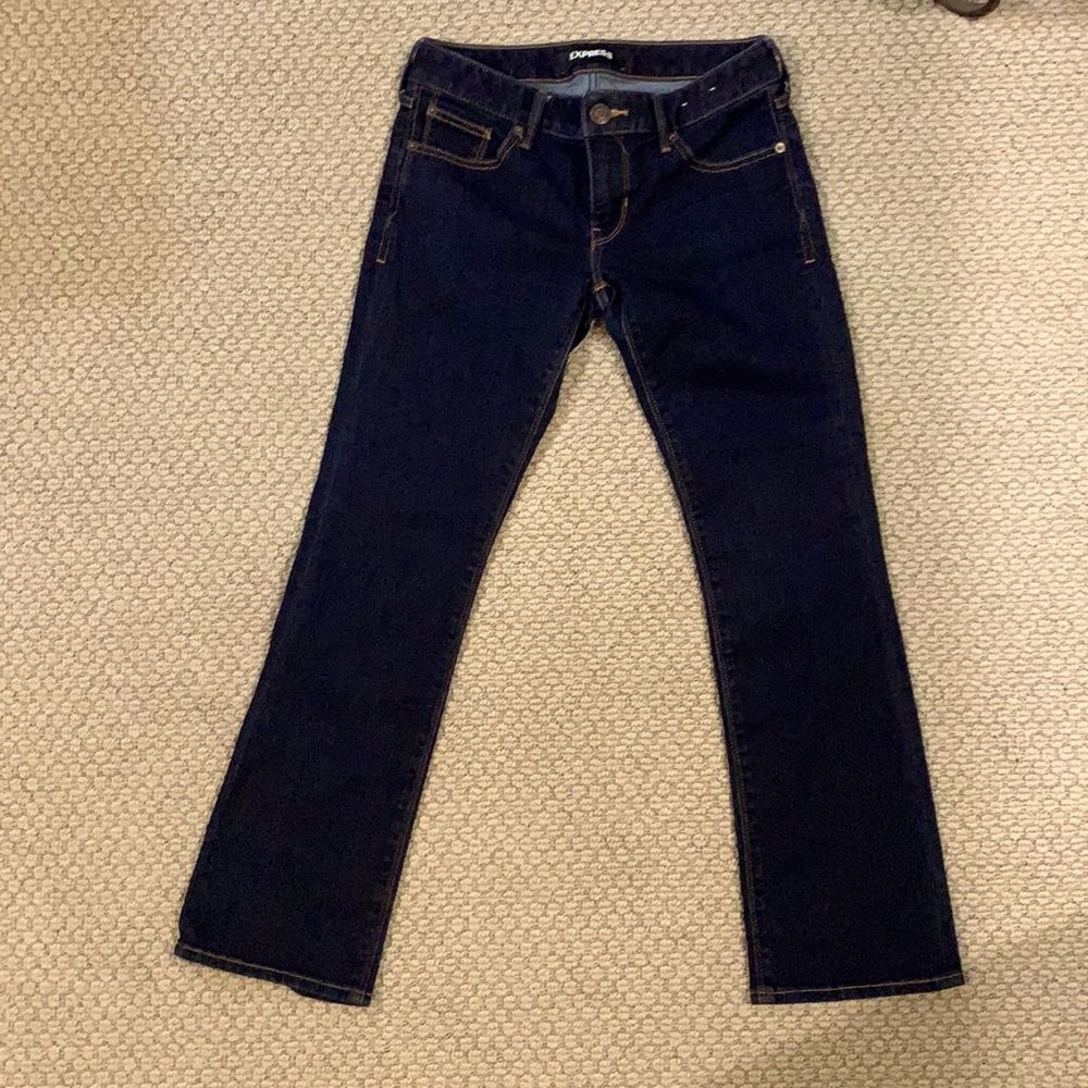 Express Barely Boot Dark Wash Jeans